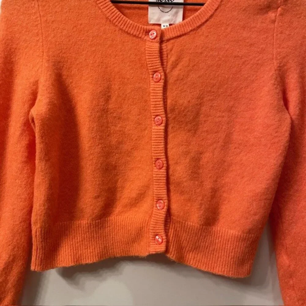 Aerie Campus Cool Plush Cardigan Button Front Size Medium Peach Coral
